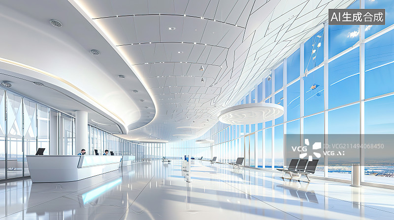 【AI数字艺术】现代建筑空间-大厅图片素材