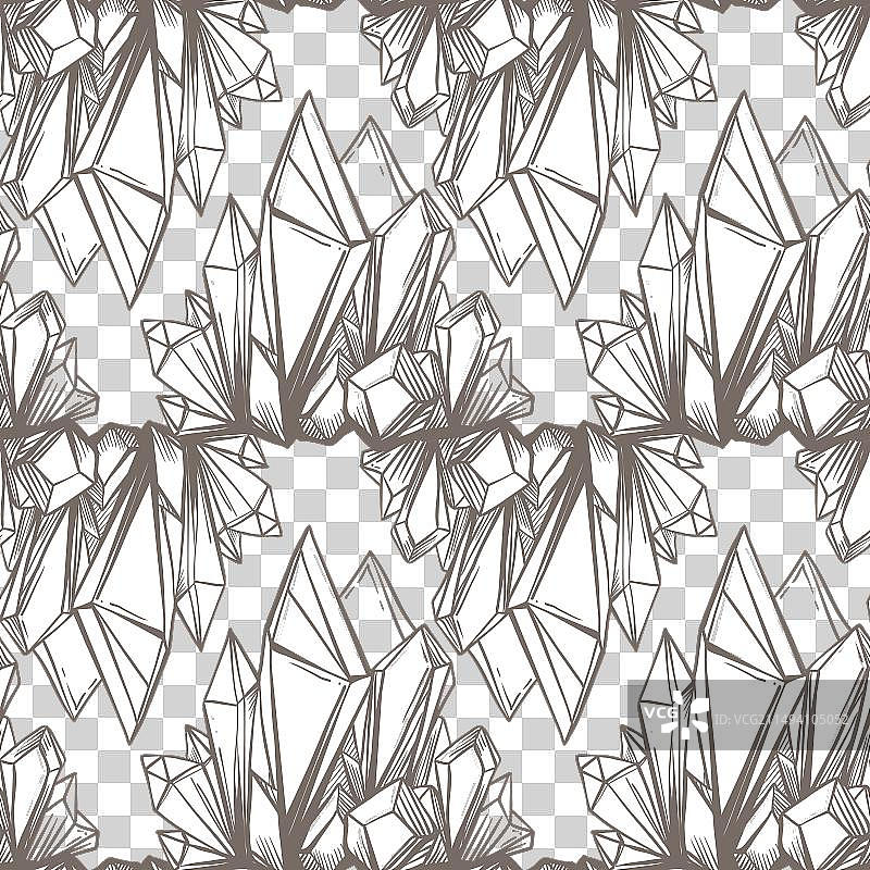 手绘水晶宝石无缝几何图案图片素材