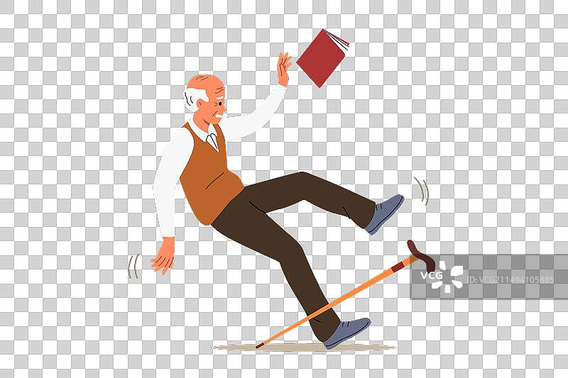 老人摔倒和滑倒事故图片素材