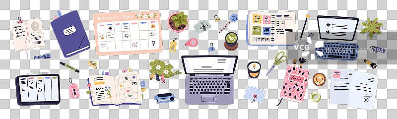 卡通纸质笔记本日程计划本图片素材