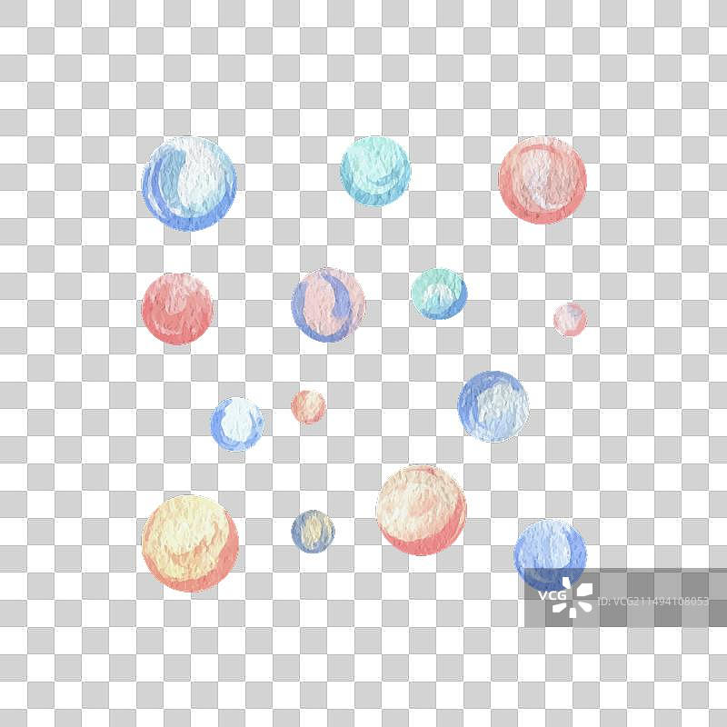 手绘水彩水泡图片素材
