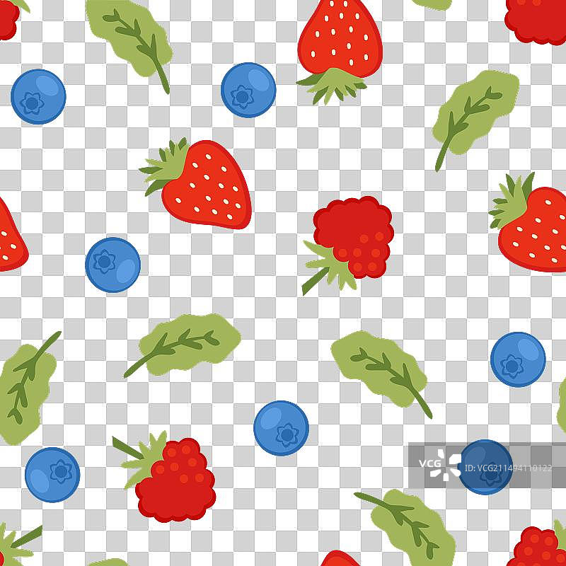 夏季蓝莓无缝图案图片素材