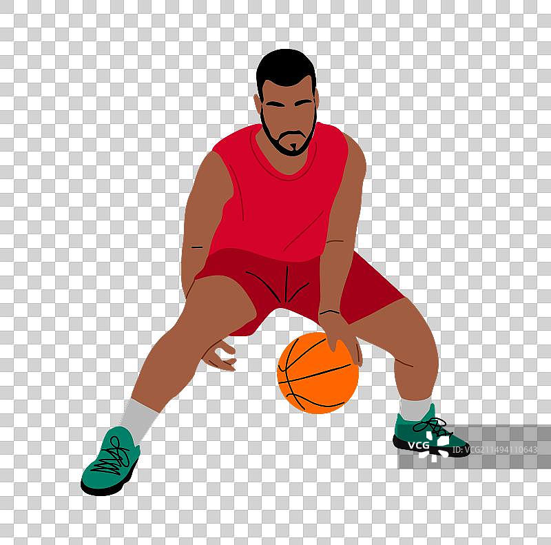 运球奔跑的黑人篮球运动员图片素材