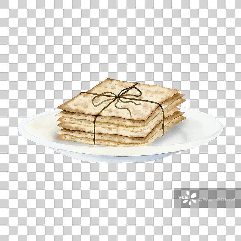 犹太逾越节的 Matzah 堆图片素材