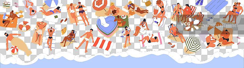 人群日光浴海滩banner图片素材