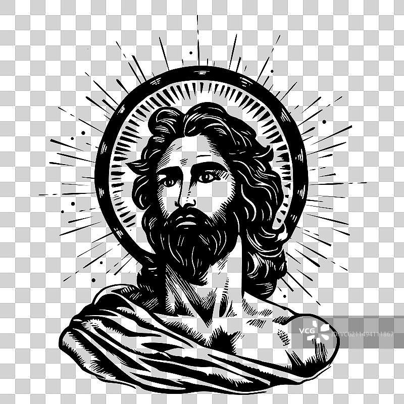 耶稣的面部图形图片素材