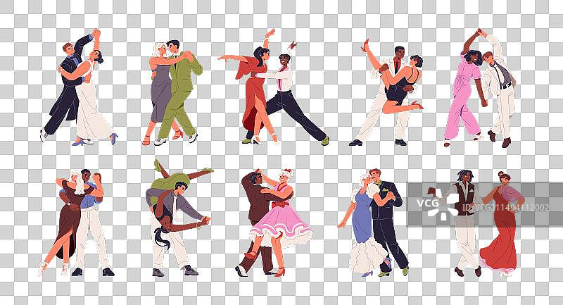 人们跳华尔兹的不同舞蹈图片素材