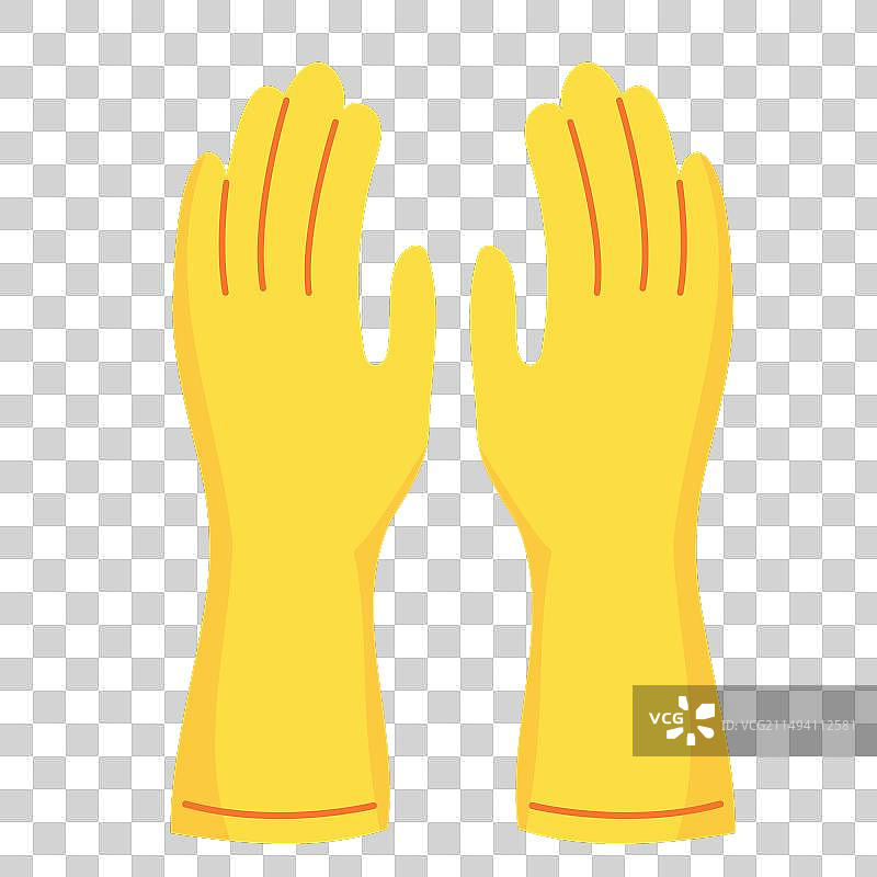 黄色清洁手套图标：洗碗手套图片素材