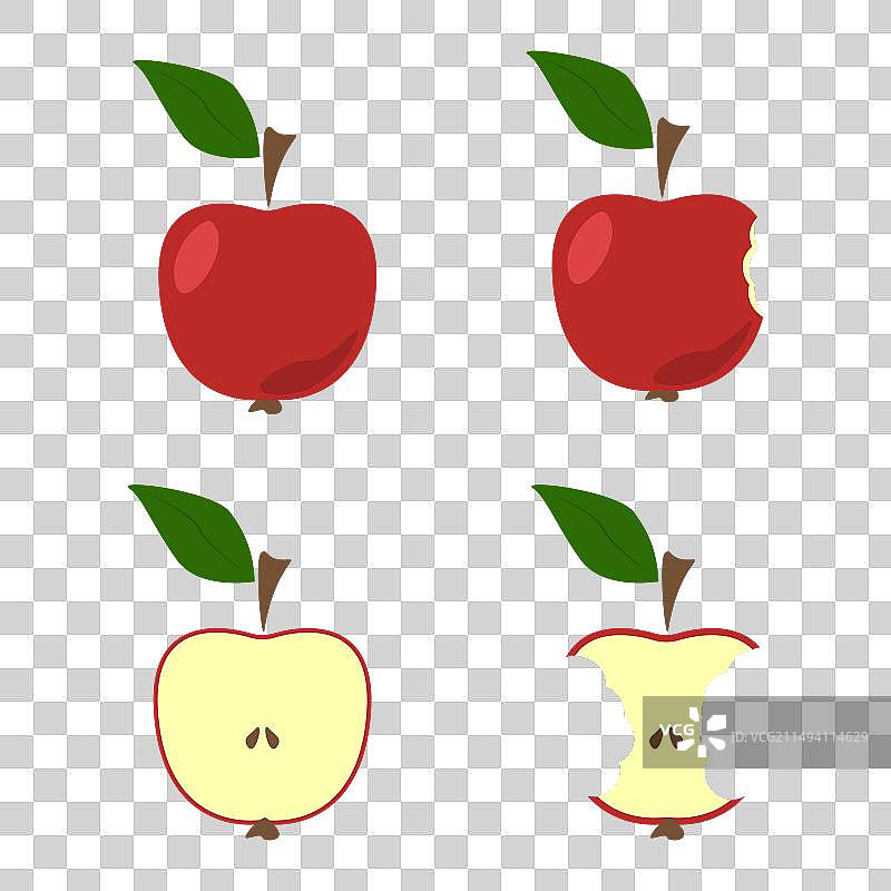 红色苹果集合设计图片素材