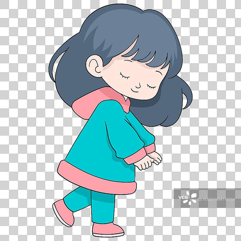 梦游的年轻女孩图片素材