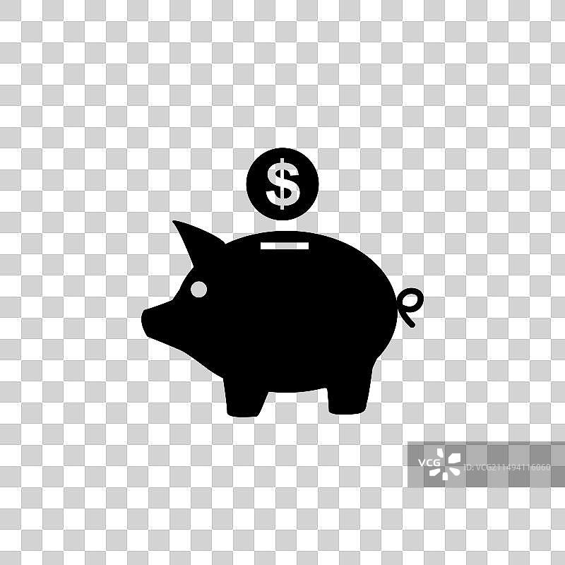 扁平风格的小猪储蓄罐图片素材