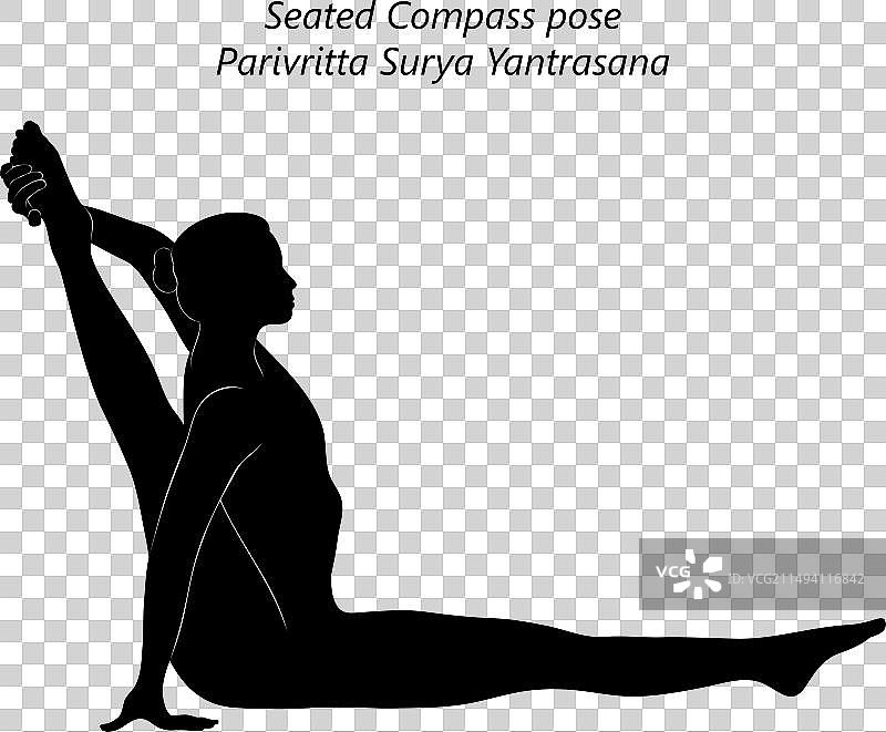 Parivritta Surya Yantrasana瑜伽轮廓图片素材