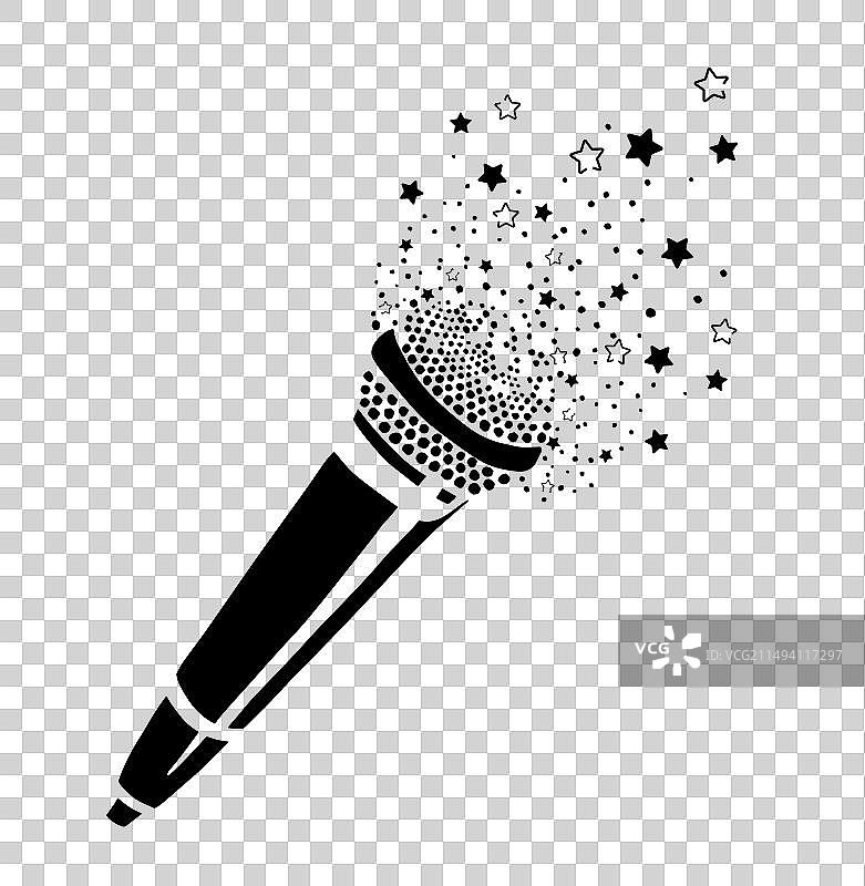 麦克风图案抽象T恤设计图片素材