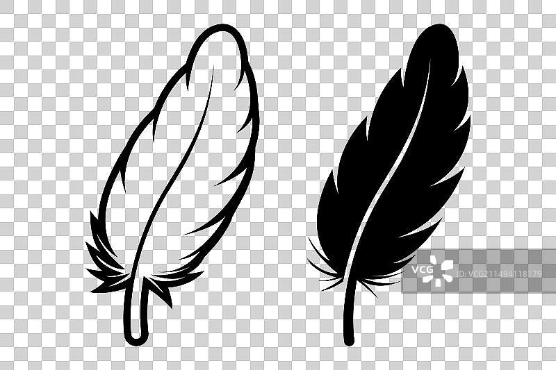 蓬松羽毛logo黑白图标图片素材