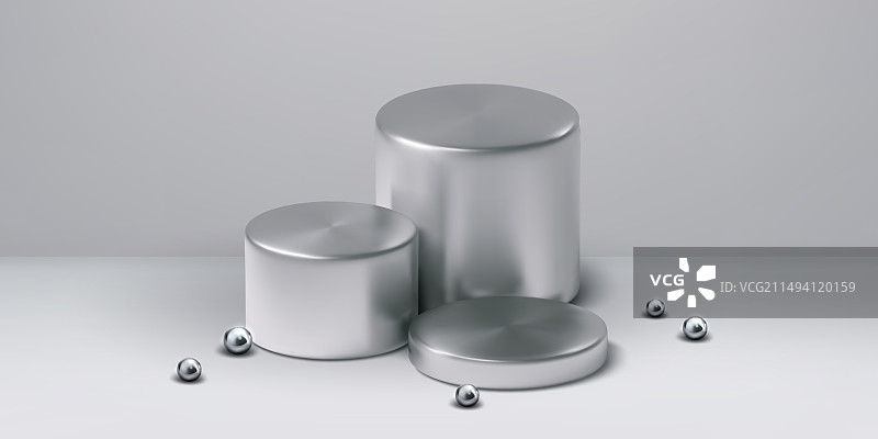 带三级台阶的金属圆柱领奖台图片素材