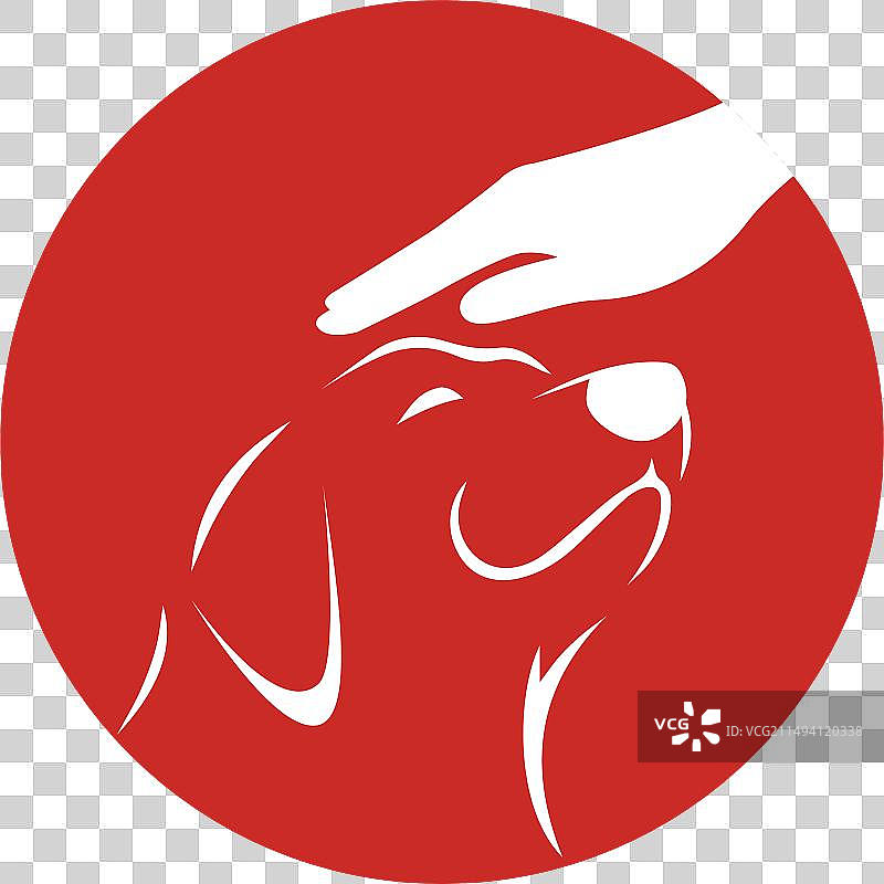 手与爱犬标志模板图片素材