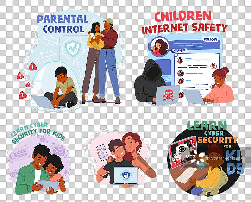 家长控制和网络安全设置图片素材