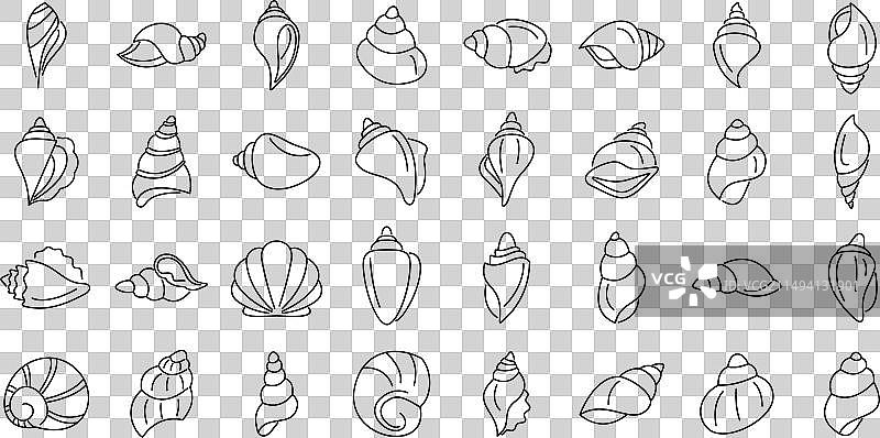 海螺图标轮廓海贝图片素材