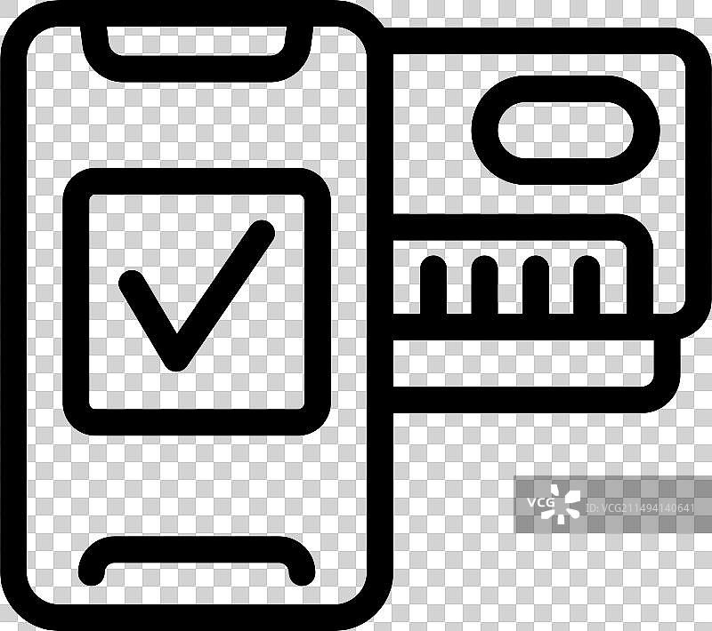 智能手机控制空调图标轮廓图片素材