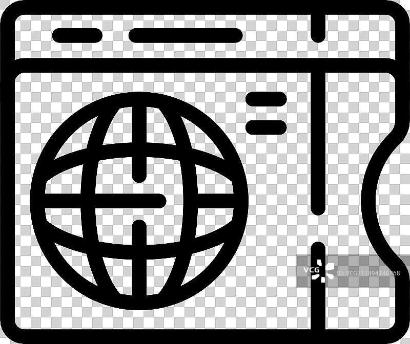 国际旅行票务图标轮廓图片素材