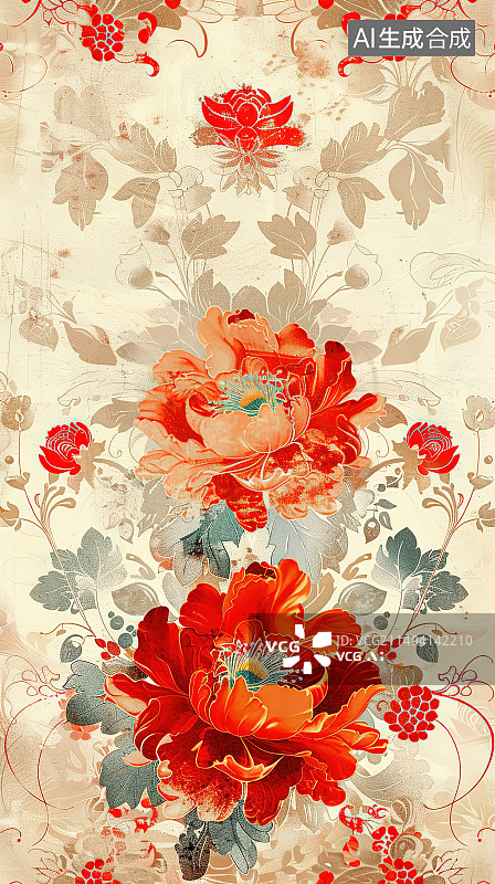 【AI数字艺术】花朵背景图片素材