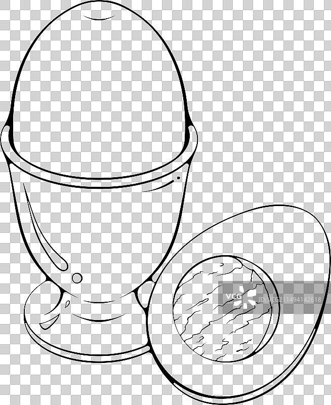 支架上的鸡蛋线条艺术图片素材