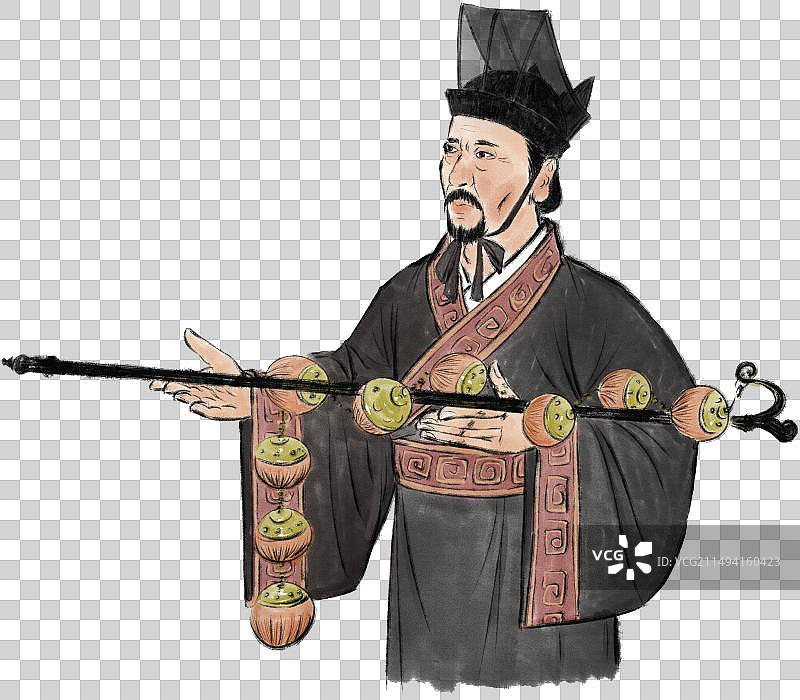 苏武宁死不屈情愿牧羊也不投降匈奴授权节杖的样子人物元素图片素材