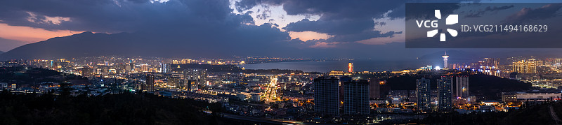 大理市区夜景全景图片素材