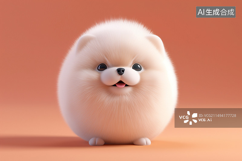 【AI数字艺术】3D卡通可爱动物毛绒玩具十二生肖狗图片素材