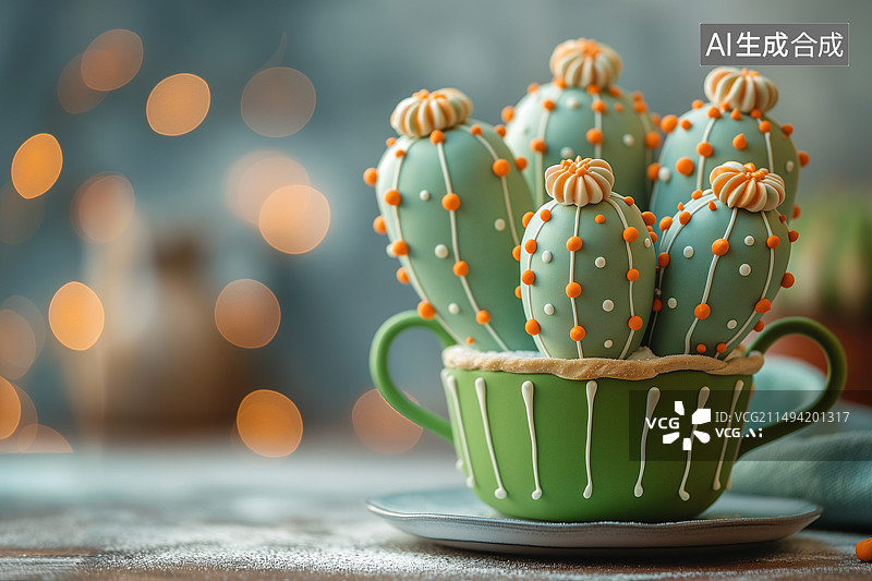 【AI数字艺术】黏土卡通玩具可爱的仙人球图片素材