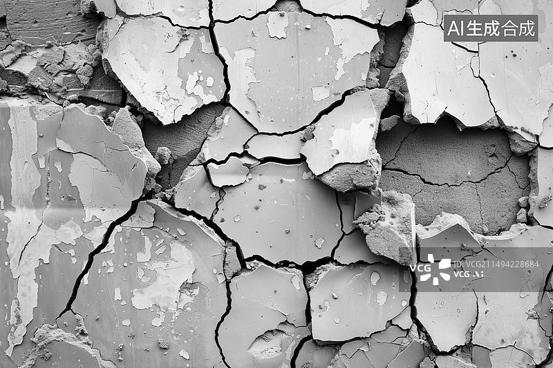 【AI数字艺术】混凝土墙面裂缝肌理图片素材
