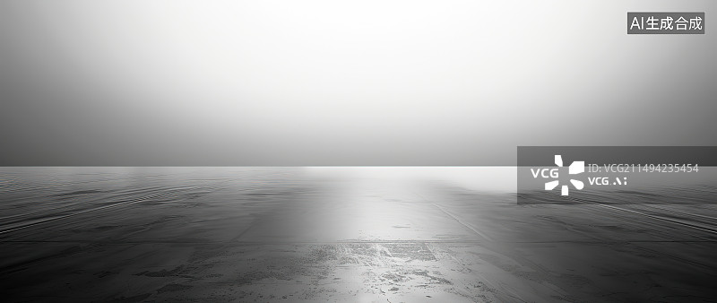 【AI数字艺术】空旷的海滩和沙滩上的天空图片素材