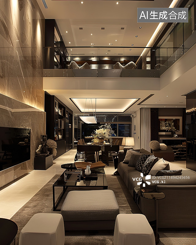 【AI数字艺术】现代风格的客厅图片素材