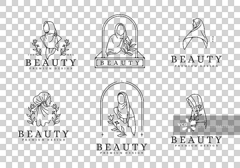 希贾布标志线条艺术设计图片素材