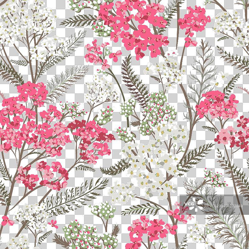 粉色和白色花朵无缝图案图片素材