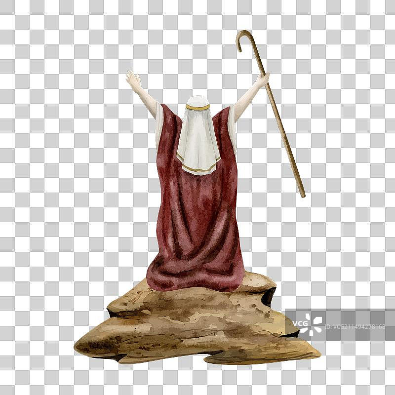 摩西抬手分开红海图片素材