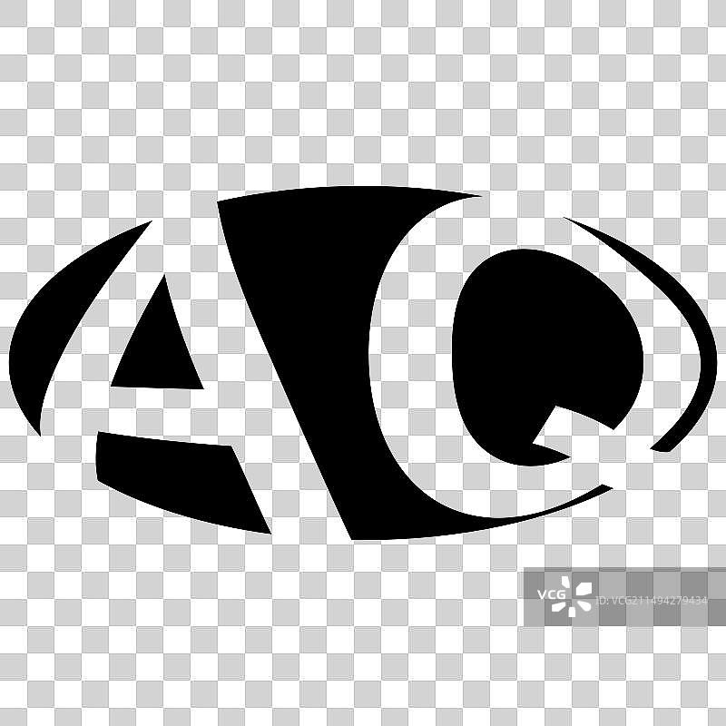 椭圆形AQ字母组合标志图片素材