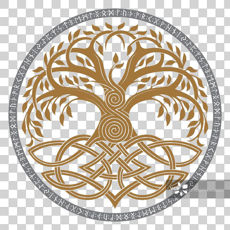 斯堪的纳维亚的世界树维京设计图片素材