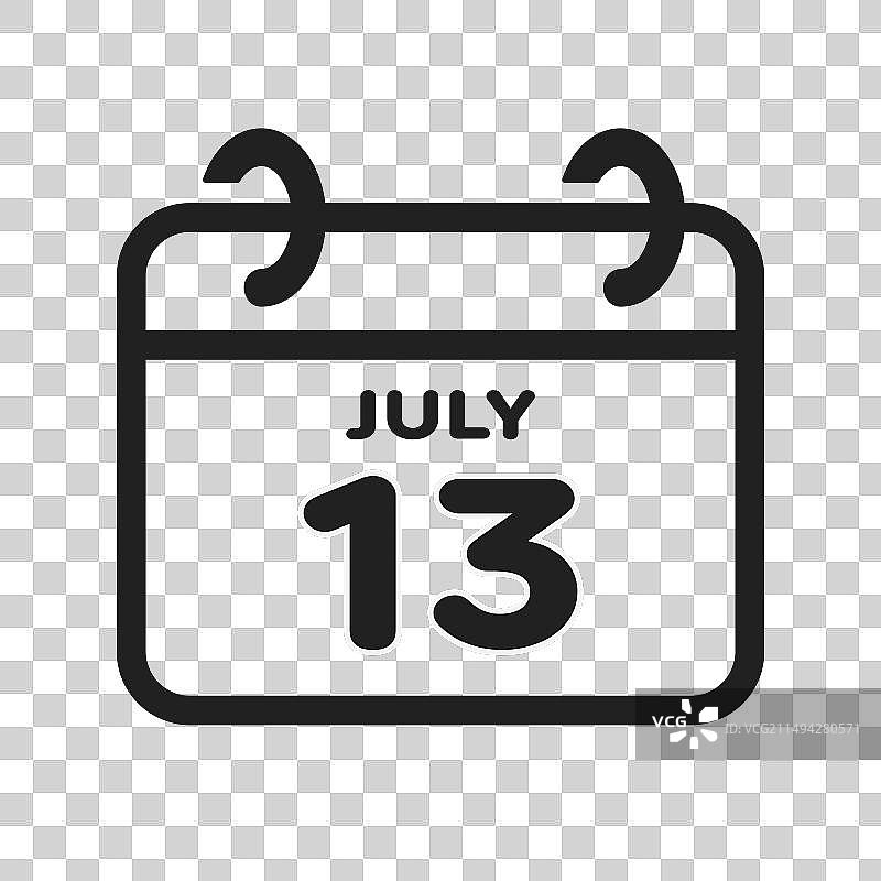 7月13日日历图标页图片素材