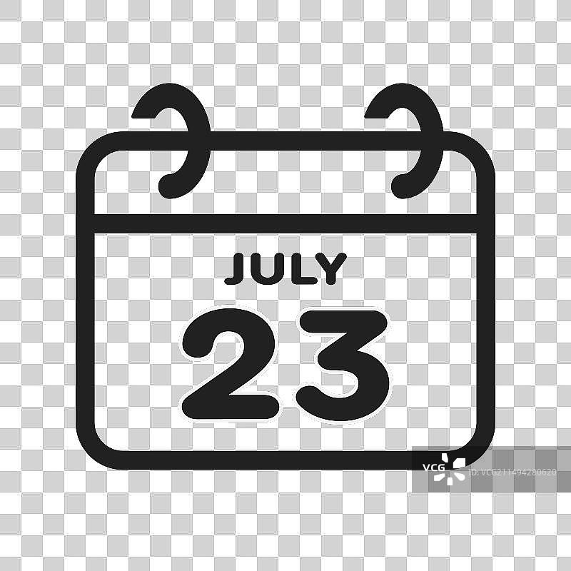 日历7月23日图标图片素材