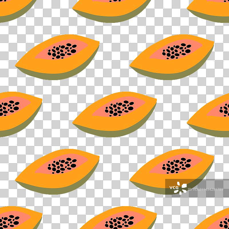 手绘木瓜无缝图案图片素材