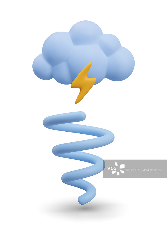 白色背景上的龙卷风云概念图片素材