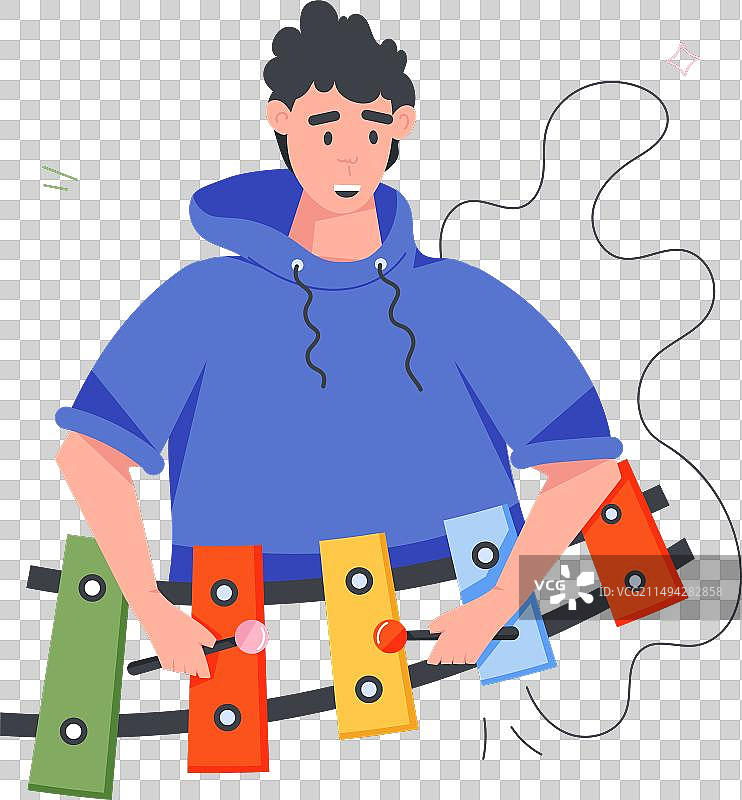 摇滚音乐人扁平风格角色图标图片素材