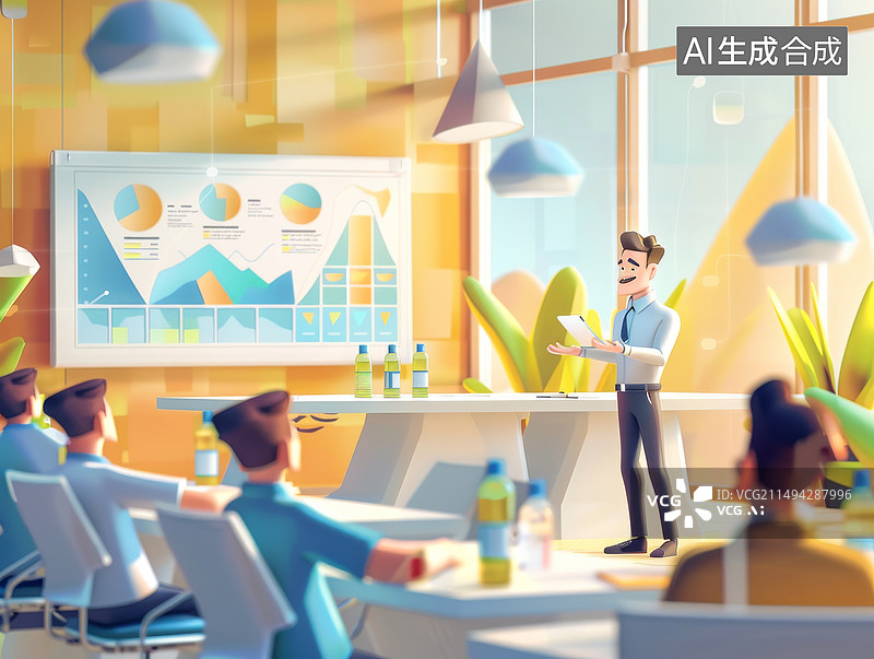 【AI数字艺术】三维图像商务会议沟通图片素材