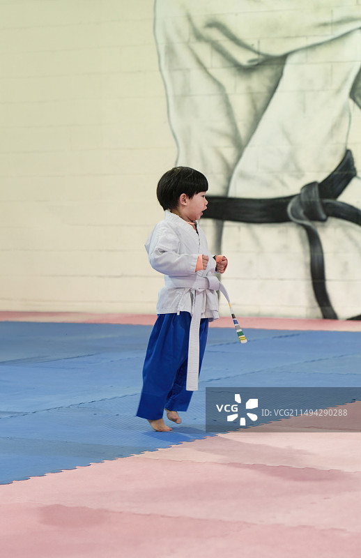 勇敢的空手道小男孩图片素材