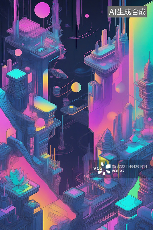 【AI数字艺术】酸性风格海报模板图片素材