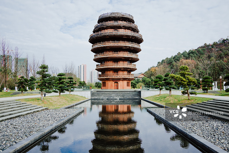 贵阳泉湖公园云楼图片素材