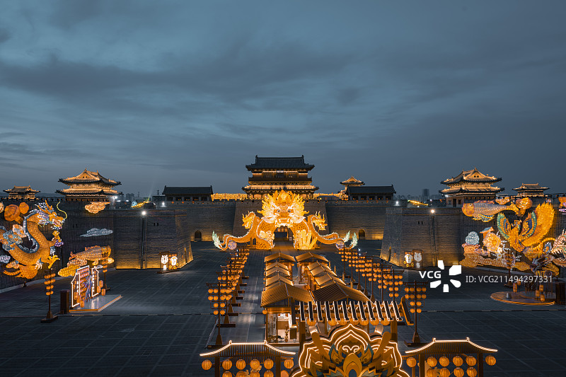 大同城墙灯会图片素材