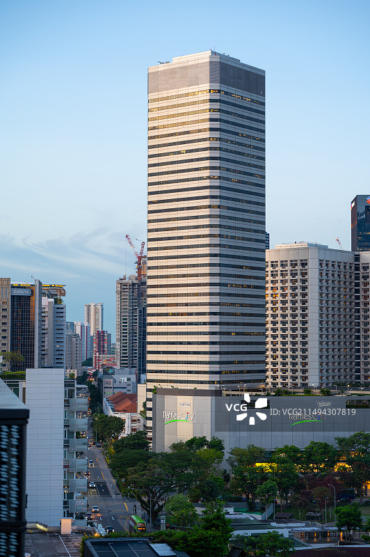 新加坡城市地标 史丹福瑞士酒店raffles city图片素材