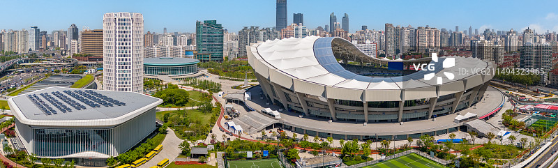 上海徐家汇体育公园万体汇俯瞰全景图片素材